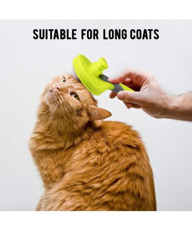 Retractable Slicker Brush for Cats and Dogs - Pet Hair Grooming Brush with Soft Grip Handle - Buy Online on GoSupps.com