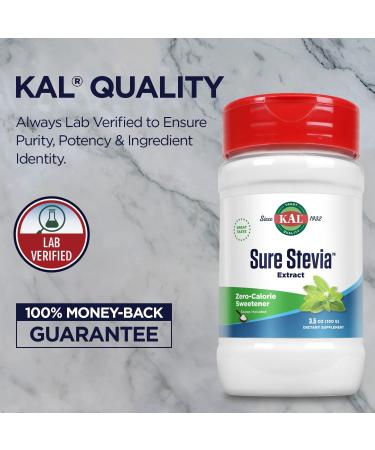 KAL Sure Stevia Natural Extract 3.5 oz - Premium Sugar Substitute - Buy Online on GoSupps.com