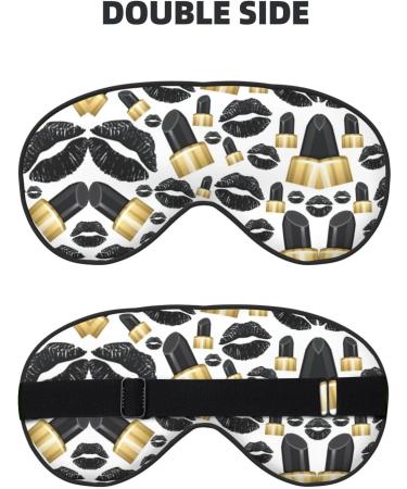 Cool Black Lipstick Soft Sleep Eye Mask - Breathable Female Eye Patch for Travel & Relaxation - Buy Online on GoSupps.com