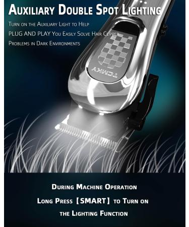 TCMKY Hair Clippers for Men Cordless&Corded Barber Clippers for Hair Cutting & Grooming Professional Hair Trimmer for Men Rechargeable Hair Trimmer Kit for Household (Silvery) Bright Silver - Buy Online on GoSupps.com