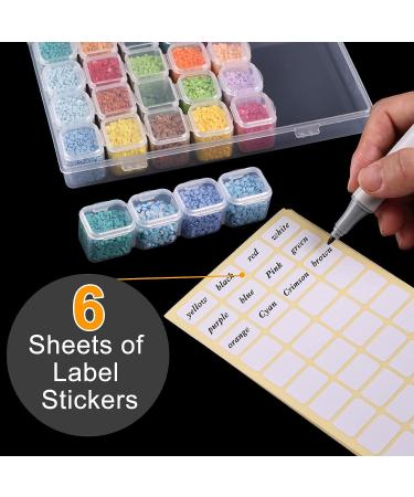 Quefe 168 Slots Diamond Painting Storage Containers - 6pcs 28 Grids Clear Boxes for Bead Organizers and Diamond Art Embroidery - Includes Label Stickers - Buy Online on GoSupps.com