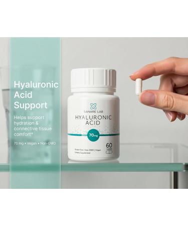 Sanare Lab Hyaluronic Acid 70mg 60 Vegan Capsules | Supports Joint Mobility Skin Hydration & Tissue Cushioning | Non-GMO Gluten-Free - Buy Online on GoSupps.com