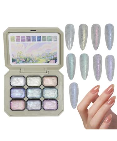 Gel Appliquer par Tapotement - Gel pour D grad Palette de 9 Couleurs pour Art du Vernis Ongles Femmes Filles D butantes Salon Maison Voyage F te