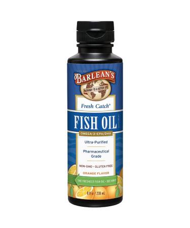 Barlean's Cod Liver Oil Liquid Supplement Omega 3 Fish Oil with 900mg EPA and DHA Plus Vitamin D Supplements for Joint Brain and Heart Health Support Lemonade Flavor 8 oz