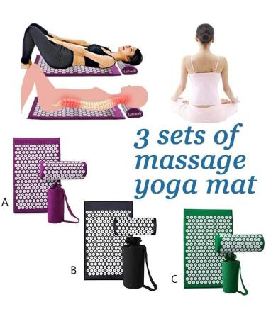 FLY Acupressure Pad & Pillow Set - Neck Pain Relief Massage Therapy with Carrying Bag | Purple Yoga Brick for Relaxation - Buy Online on GoSupps.com