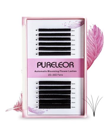 Self-fleed eyelashes 0.07 c curl 11 mm volume eyelashes for eyelash extensions individual eyelashes easy fan lashes for eyelashes extensions (0.07c-11mm)
