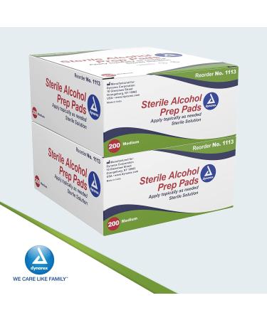 Dynarex Alcohol Prep Pads 70% Isopropyl Alcohol Antiseptic Wipes - 400ct (2 Boxes) - Medical-Grade Non-Woven Saturated Pads - Buy Online on GoSupps.com