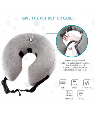 Pet Sppies Inflatable Collar for Dogs & Cats - Comfortable Recovery & Swimming Protective Pillow (XL/Gray) - Magic Zipper Neck Protection - Buy Online on GoSupps.com