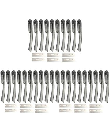 Frcolor Dermaplaning Razor 3sets10Pcs Razor Razor foldable M Razor trimmer and razor PR Women's black dermaplaning face 14.5x2cm black