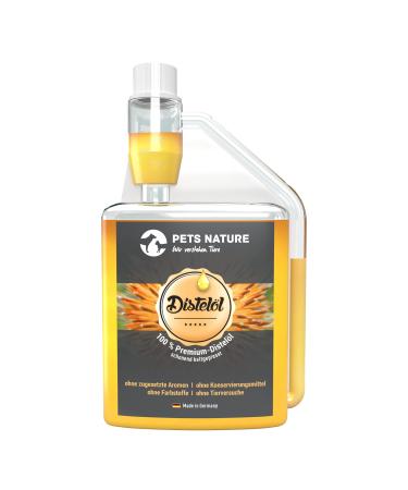 Pets Nature Distle oil for dog and cat - pure premium thistle oil rich in omega -6 fatty acid linoleic acid - 100% natural gently cold -pressed made in Germany (250 ml) 250 ml thistle oil