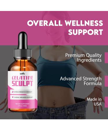 Gelatine Sculpt Drops GelatineSculpt Liquid Supplement Advanced Loss Support Formula Gotas Premium All Natural Daily Vitamin for Maximum Energy Healthy Digestion Sexy Slim Body Wellness Reviews (2oz) - Buy Online on GoSupps.com