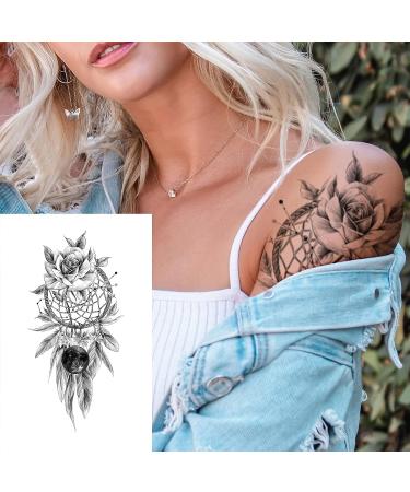 32-Sheet Women Temporary Tattoo Sticker Set - Henna Feather, Mandala, Datura Flowers Designs - Buy Online on GoSupps.com