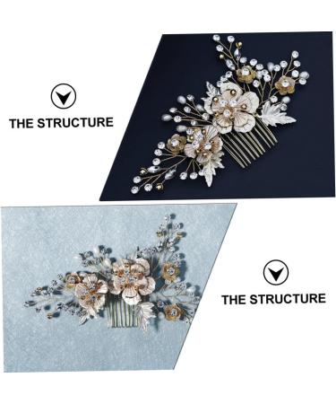 FRCOLOR 1pc comb wedding headpiece metal hairpin rhinestone hair pins weddings women decorative hairpi bridal hair slide women's hair clips Flower Shape Headwear decorate bride alloy pearl - Buy Online on GoSupps.com