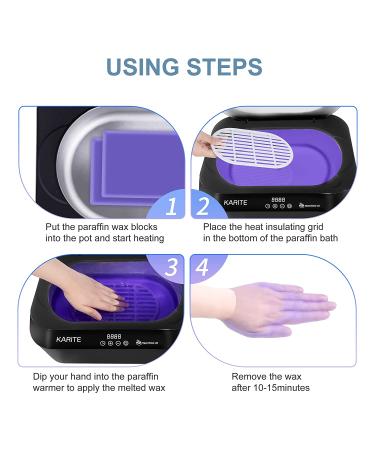 KARITE Paraffin Wax Machine for Hands and Feet | Auto Open Lid | Arthritis Paraffin Bath | Fast 20Min Meltdown | Precision Temp Control | 4500ml Warmer with 8Pack Refills - Black - Buy Online on GoSupps.com