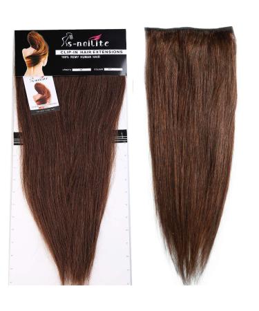 Buy 18 Clips Clip In Remy Human Hair Extensions - 50cm Medium Brown (#4) - 105g Straight Hair for Easy Styling - Buy Online on GoSupps.com
