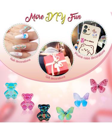 MWoot 96-Piece 3D Butterfly Nail Art Charms & Cartoon Bear Kit - Colorful DIY Nail Decorations for Manicure Jewelry Earring Brooch & Cell Phone Accessories - Buy Online on GoSupps.com