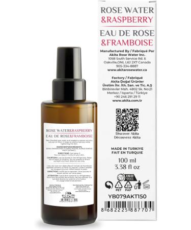 Natural Non Deoiled Rose Water With Raspberry 100mL - Buy Online on GoSupps.com