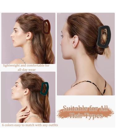 6pcs Medium Large Claw Clips for Thick & Thin Hair | Non-Slip Strong Hold Jaw Clips for Women and Girls - Buy Online on GoSupps.com