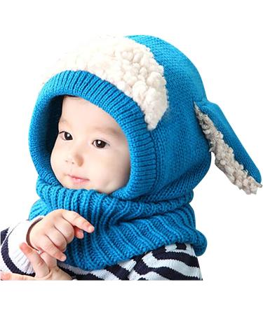Baby Balaclava Kids Winter Hat with Double Pom Pom Design - Cute Bear Beanie Cap for Boys & Girls - E-Blue, One Size - Buy Online on GoSupps.com