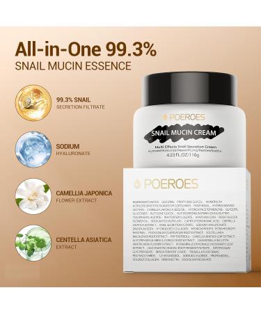 Snail Mucin Cream Moisturizer - Daily Hydrating Face Cream for Dry & Sensitive Skin | 4.23 Fl Oz | Acne-Prone Lotion - Buy Online on GoSupps.com