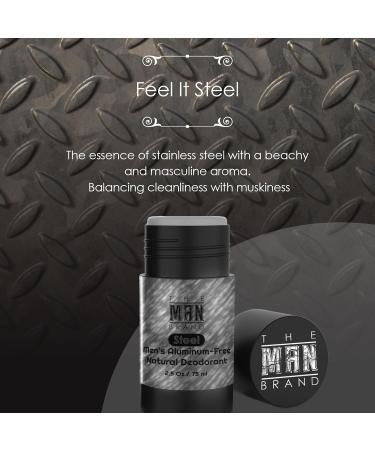 The Man Brand's Steel Aluminum Free Deodorant - Baking Soda Free All Natural for Men (2.5 oz) - Buy Online on GoSupps.com