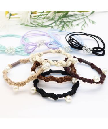 SWIHAITI 30Pcs Pearl Hair Ties Bracelets - Elastic Bands for Women Girls with Thick, Heavy, and Curly Hair - Buy Online on GoSupps.com