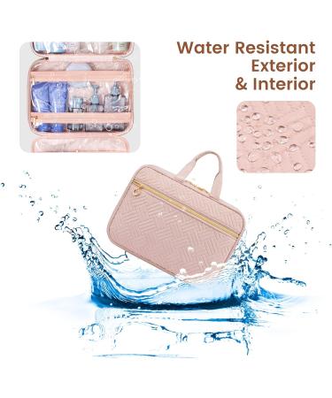 LOVEVOOK Hanging Travel Toiletry Bag for Women - Waterproof Makeup Organizer in Pink - Buy Online on GoSupps.com