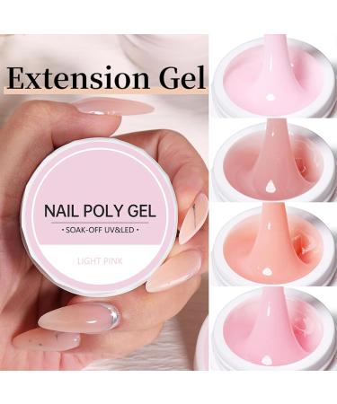 Nail Builder Gel Set Gel Nail Polish Kit 6 Color Hard Gel Builder Nail Extension Gel Clear White Pink Nude Poly Gel Nail Set for Nail Thicken & Strengthen Nail Art DIY for Women - Buy Online on GoSupps.com