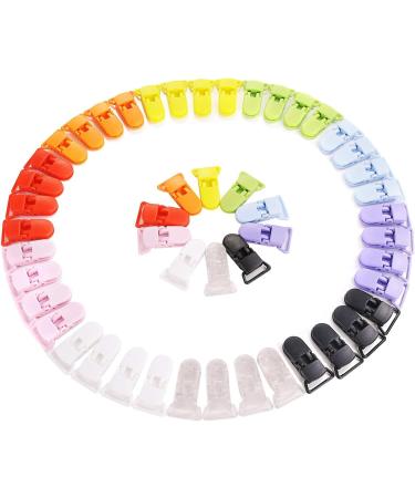 Bocotoer Pacifier Clips Set - 50 Colorful Baby Clip Chains | Plastic T Pacifier Chains for Secure Teething & Soothing - Buy Online on GoSupps.com
