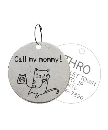 Fun Pattern's style - unique stainless steel dog cat ID tags with double -sided deep engraving and safe edge polishing - show the playful personality of your cat interesting