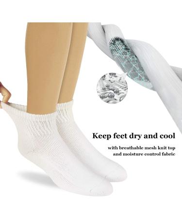 +MD Non-binding Diabetic & Circulatory Quarter Socks 6 Pairs - Men's & Women's 10-13, Black/White/Grey - Buy Online on GoSupps.com