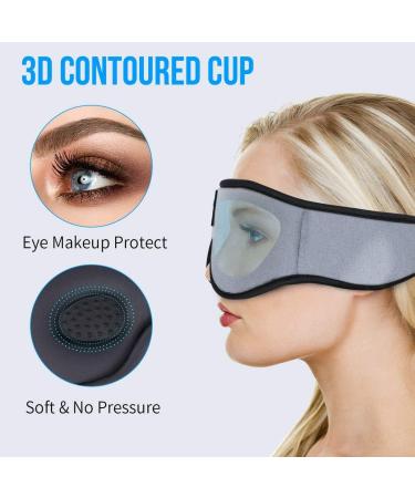 Musicozy Bluetooth Sleep Mask 3D Headphones with Microphone - 14Hrs Playing Time - Grey - Buy Online on GoSupps.com