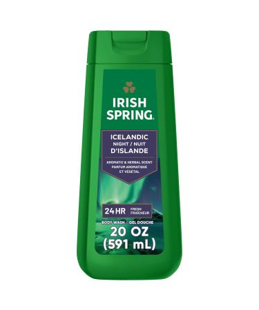 Irish Spring Icelandic Night Moisturizing Body Wash for Men 24 Hour Fresh Face and Body Wash Paraben Free Aromatic and Herbal Scent 20 fl oz Bottle (1 Pack )