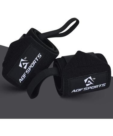 Shop AQF 45cm Black Wrist Bandages - Support for Strength Training & Powerlifting | Gym Wrist Wraps for Men & Women - Buy Online on GoSupps.com