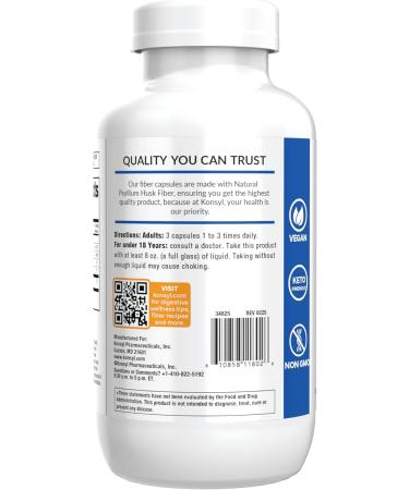 Konsyl Psyllium Fiber Capsules - All-Natural Psyllium Husk Powder - Supports Digestive Health and Weight Management Goals+ 500 Count (Pack of 1) - Buy Online on GoSupps.com