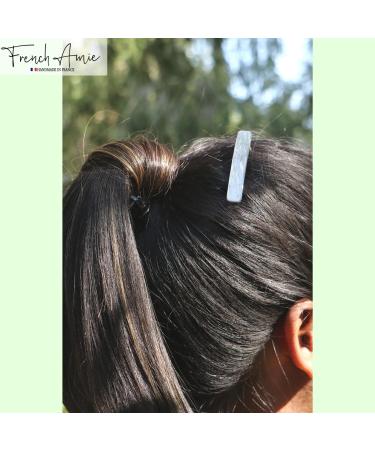 French Amie Small Metallic Grey Celluloid Hair Clip Barrette for Women and Girls - 2 1/4 Inches - Buy Online on GoSupps.com