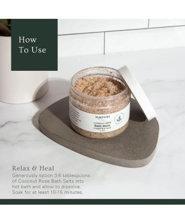 SIMPURE Rose Coconut Milk Bath Salts - Dead Sea, Pink Himalayan & Epsom Salts (6oz) - Buy Online on GoSupps.com