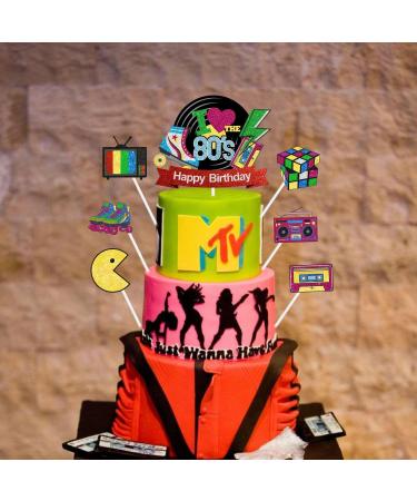 7pcs I Love 80s Cake Topper - Back to 80s Themed Birthday Party Hip Hop Decor- SugarGera - Buy Online on GoSupps.com
