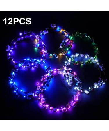URAQT LED Flower Headband 12PCS - Light Up Flower Crown Garland for Women, Girls - Wedding, Halloween, Christmas Party Decor - Buy Online on GoSupps.com