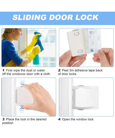 Vicloon Child Locking Sliding Door Locks - 2 Pack No Drill Safety Locks for Windows & Closets - Buy Online on GoSupps.com