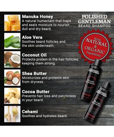 Beard Growth Kit: Shampoo, Conditioner, and Oil for Men - Biotin, Tea Tree Oil - Beard Care Set (4oz x2) - Buy Online on GoSupps.com