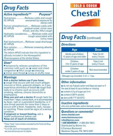 Boiron Chestal Cold & Cough for Children 6.7 oz | Soothing Relief for Kids | International Shipping Available - Buy Online on GoSupps.com