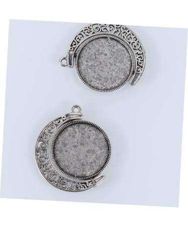 20 pcs Round Bezel Accessory with Pendants Trays Rotate Double-sided Pendant Trinket Keychain Alloy 2.5X2.5cmx2pcs As Shownx2pcs - Buy Online on GoSupps.com