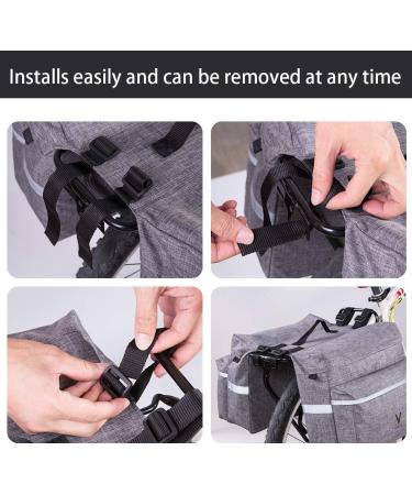 Vuudh 30L Bike Pannier Bag - Water-Resistant Rear Seat Saddle Bags, Grey M - Buy Online on GoSupps.com