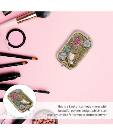 Lurrose Double Sided Vintage Handheld Makeup Mirror - Metal Cosmetic Mirror for Women - Buy Online on GoSupps.com