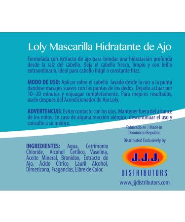 Loly Garlic Mask Treatment 16 oz - Intensive Hair Repair with Natural Garlic Extracts - Buy Online on GoSupps.com