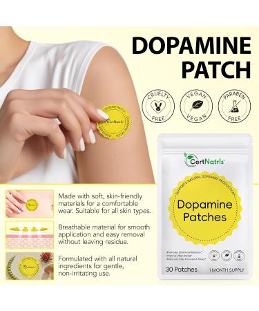 CertNatrls Dopamine Patches 30 Vegan Mood Support Patches for Daily Mental Wellness Adult Sex Toys for Women Dopamine Supplements for Men Women Supports Energy & Serotonin Balance - Buy Online on GoSupps.com