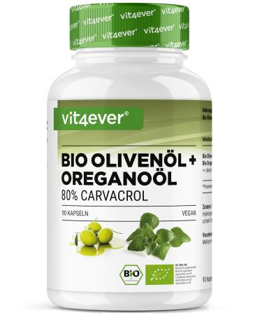 Huile d origan biologique et carvacrol 80 mg - 90 capsules avec huile d olive vierge issue de culture contr l e - Origan grec hautement dos - V gan