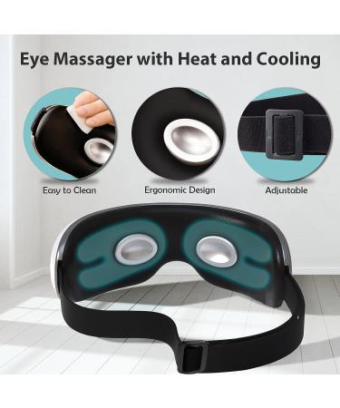 Fmlave Eye Massager with Heat and Cooling - Rechargeable, Bluetooth Music, Premium White - Relieve Migraines, Dry Eyes, Dark Circles - Improve Sleep - Great Gift for Men and Women - Buy Online on GoSupps.com