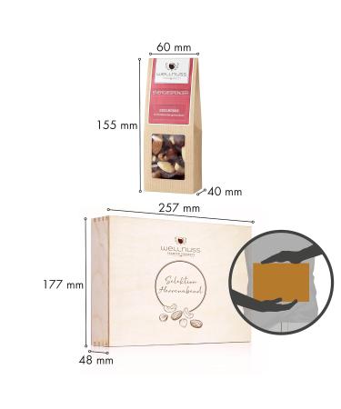 Wellnut Vegan Men's Evening Gift Set | 4 Premium Snacks in Birch Wood Box | Perfect Gift for Dad Brother Friend & Grandpa - Buy Online on GoSupps.com